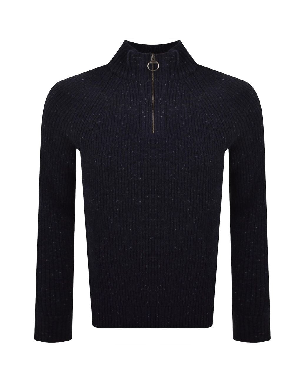 Barbour Blue Fleck Quarter Zip Jumper for men