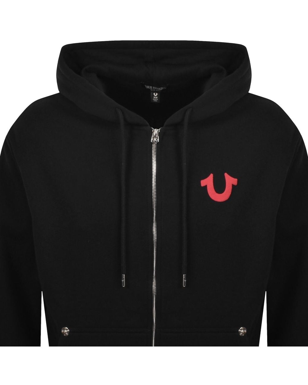 True Religion Black Full Zip Hoodie for men