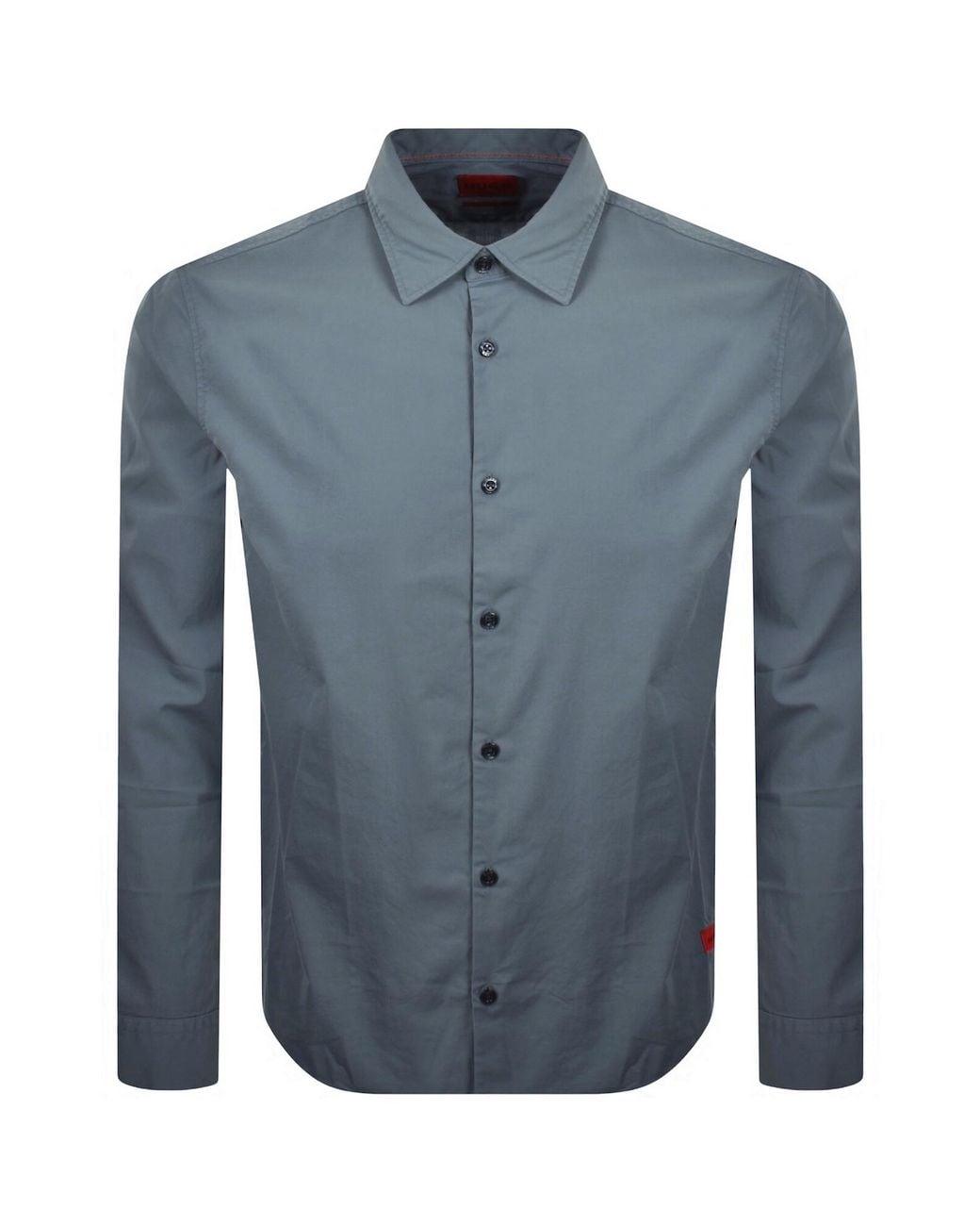 HUGO Blue Long Sleeved Ermo Shirt for men