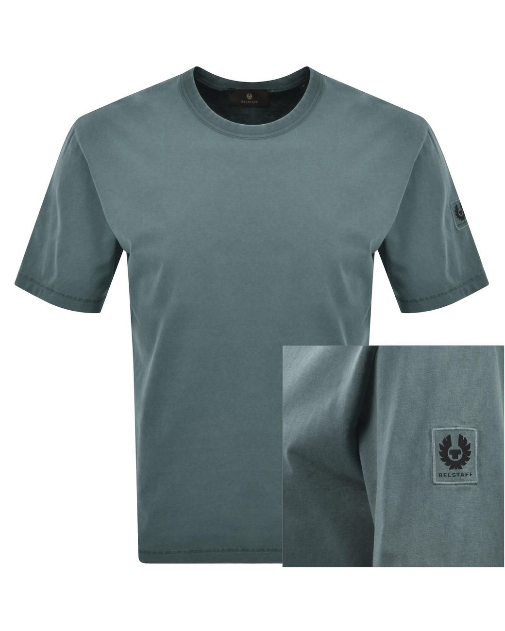 Belstaff Blue Valley Garment Dye T Shirt for men