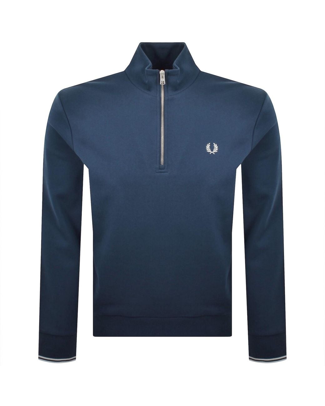 Fred Perry Half Zip Sweatshirt Midnight in Blue for Men | Lyst