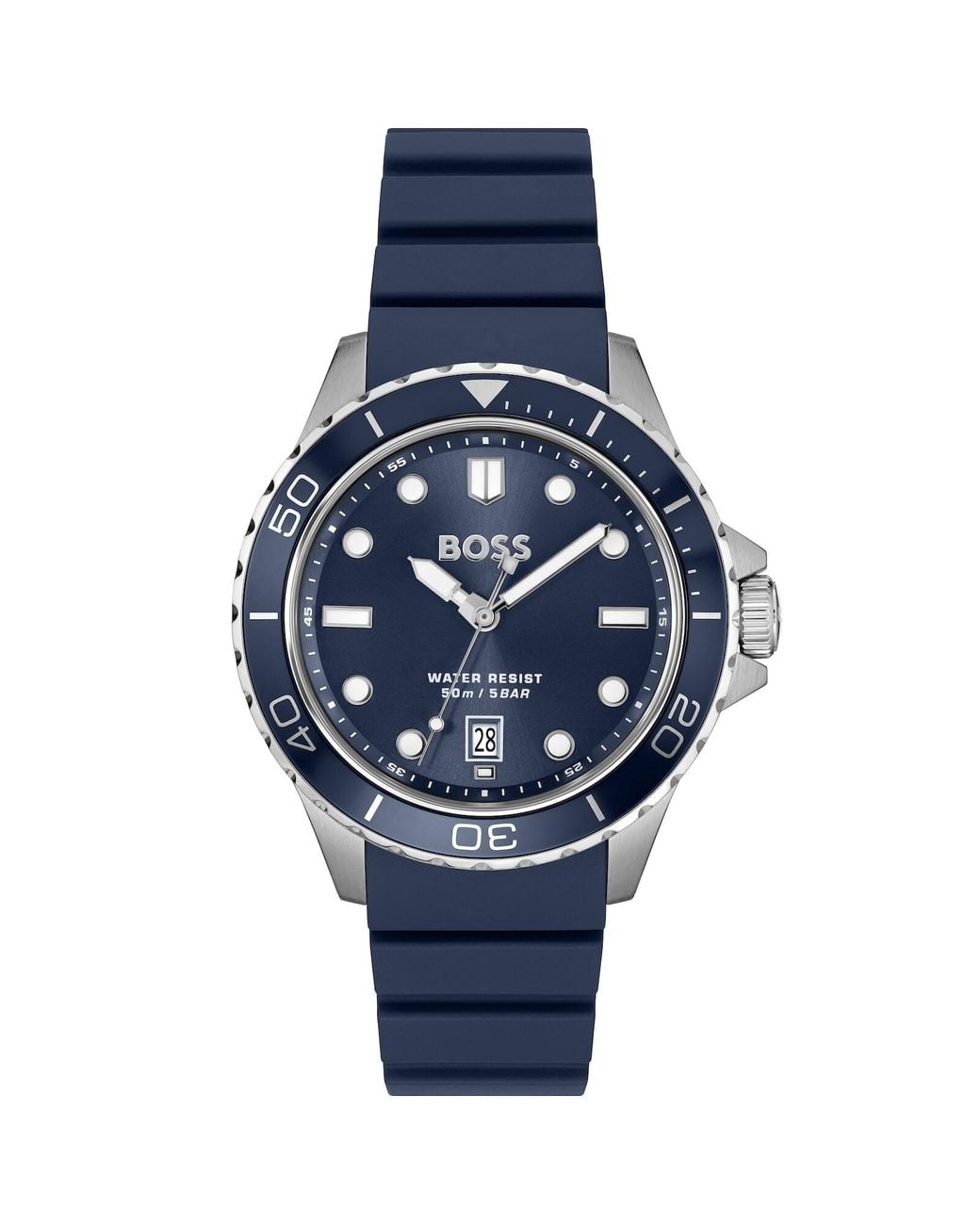 BOSS BUSINESS Blue Boss Troper Sport Rubber Strap Watch for men