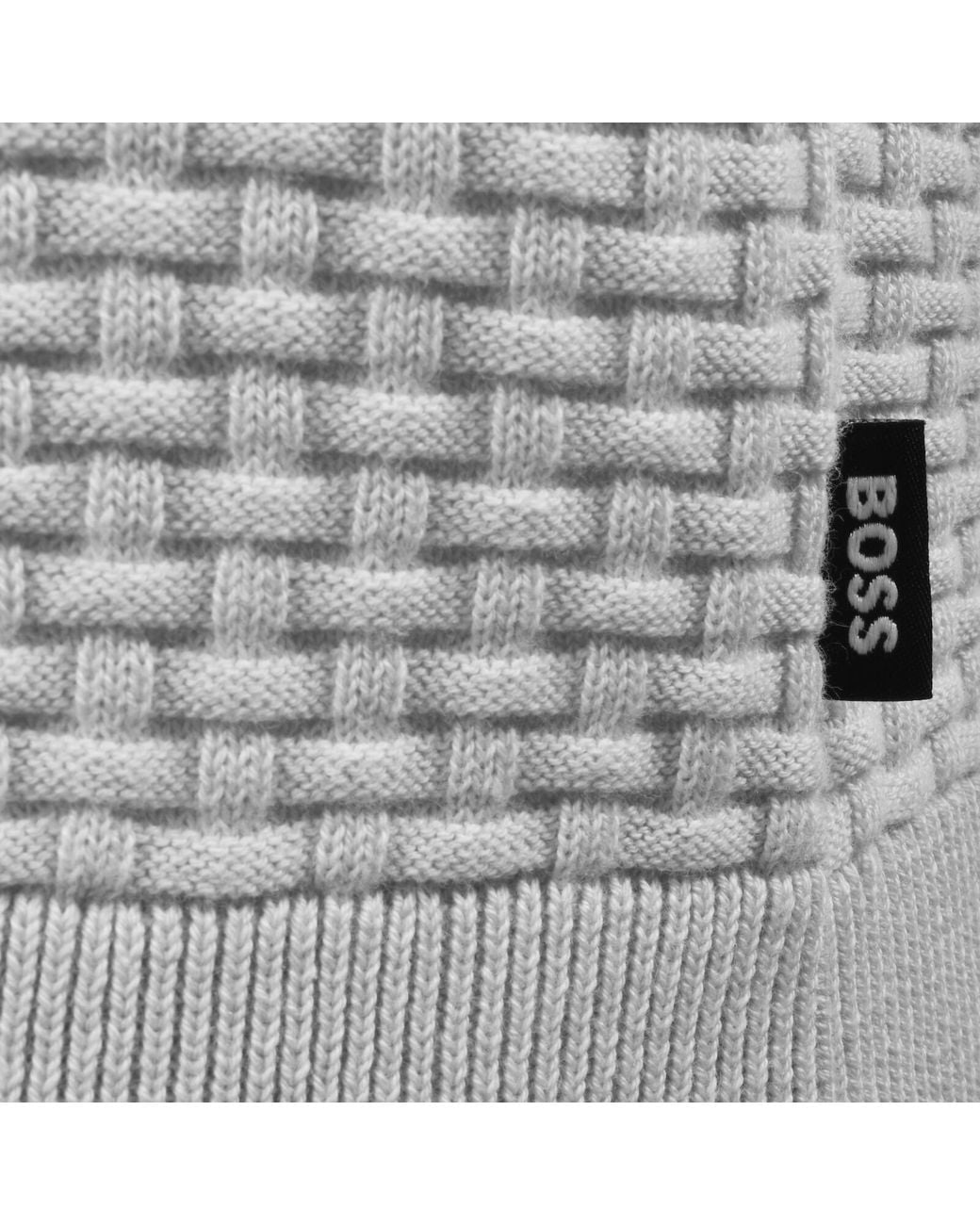 BOSS BUSINESS Gray Boss Imberto Knit Jumper Open for men