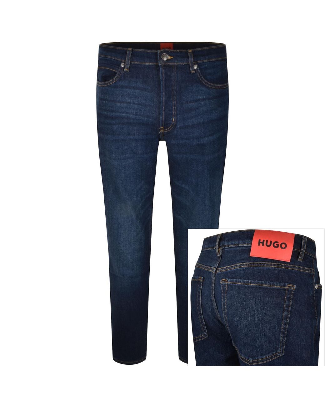 HUGO Blue 634 Tapered Fit Jeans Dark Wash for men