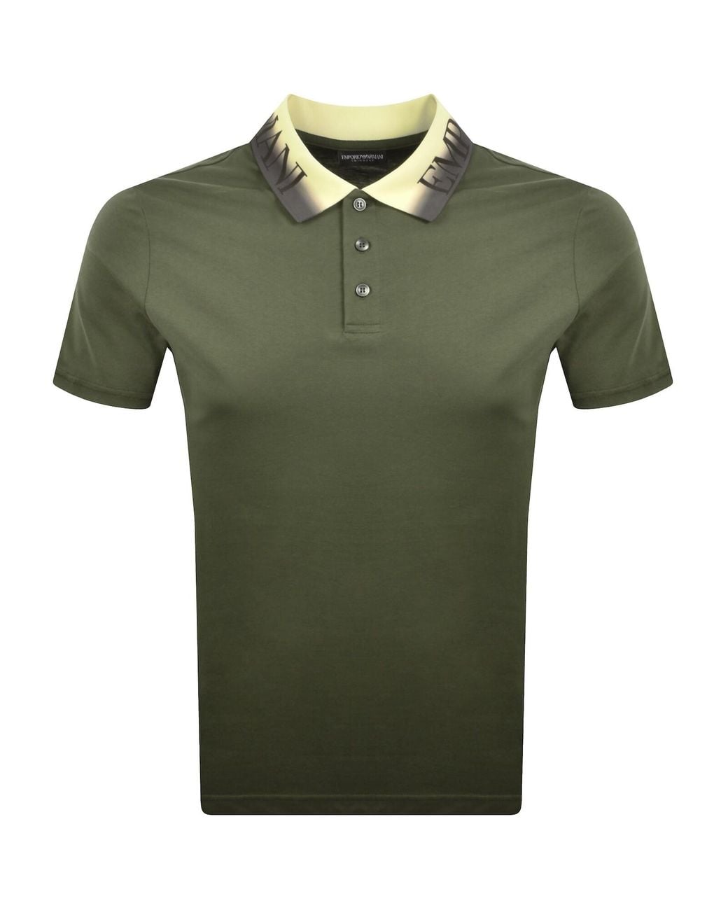 Armani Green Emporio Ombre Collar Polo T Shirt for men