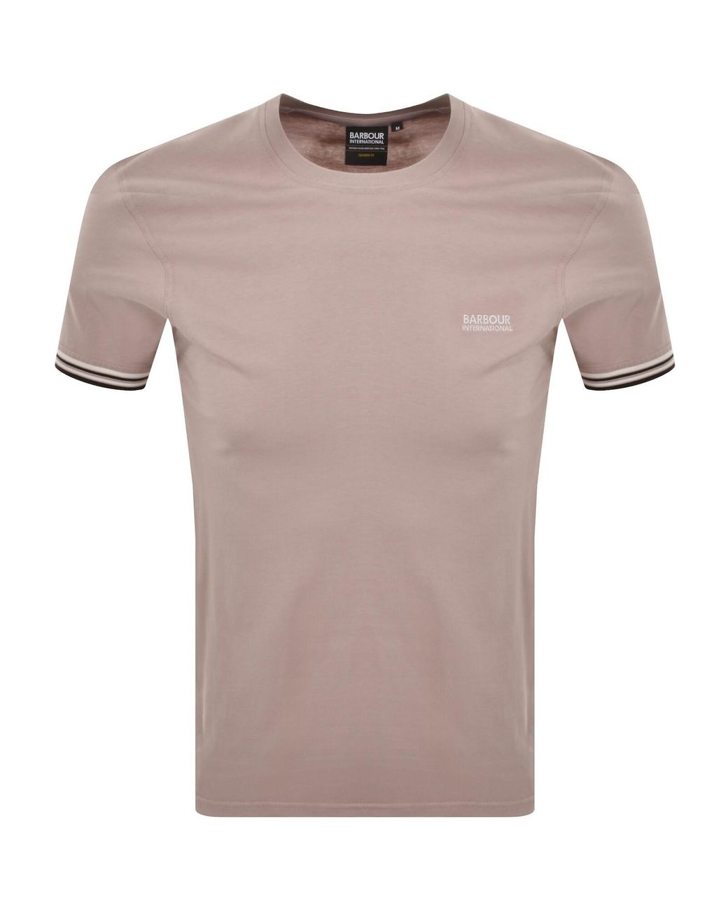 Barbour Gray Burnwood Tipped T Shirt for men