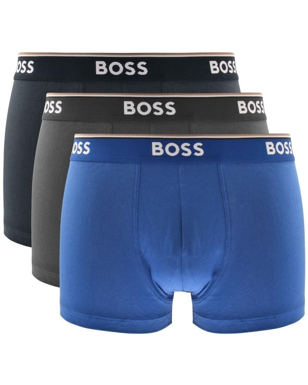 BOSS BUSINESS Blue Boss Underwear 3 Pack Trunks for men