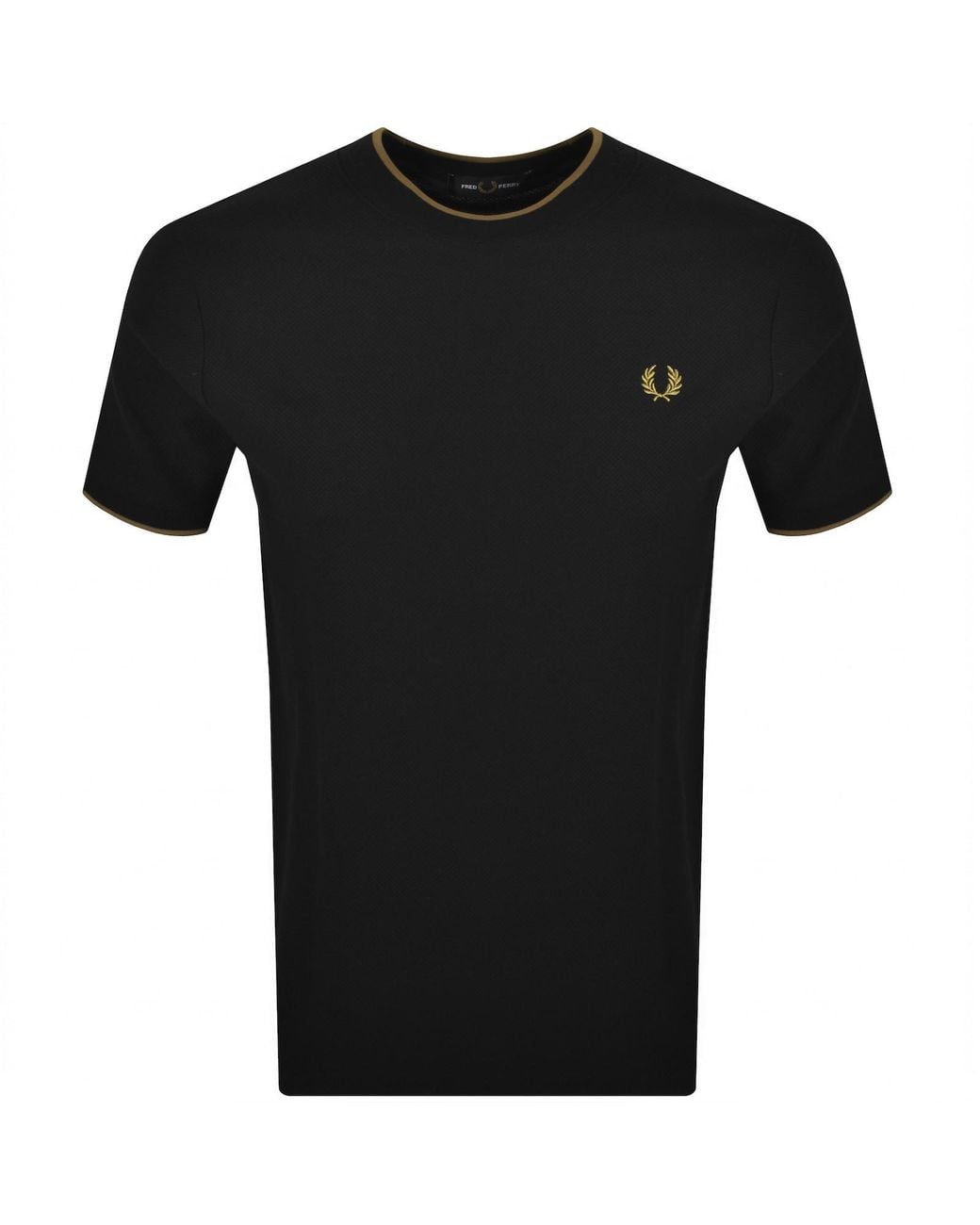 Fred Perry Black Tipped Pique T Shirt for men