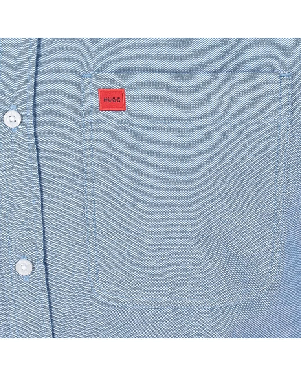 HUGO Blue Long Sleeved Evito Shirt for men