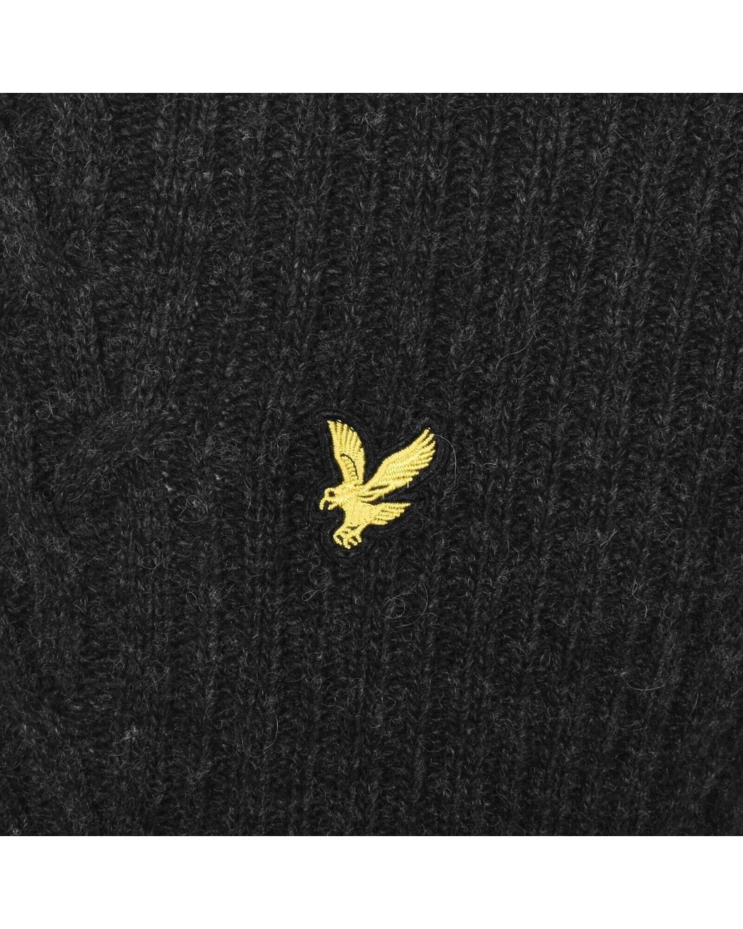 Lyle & Scott Black Cable Knit Jumper for men