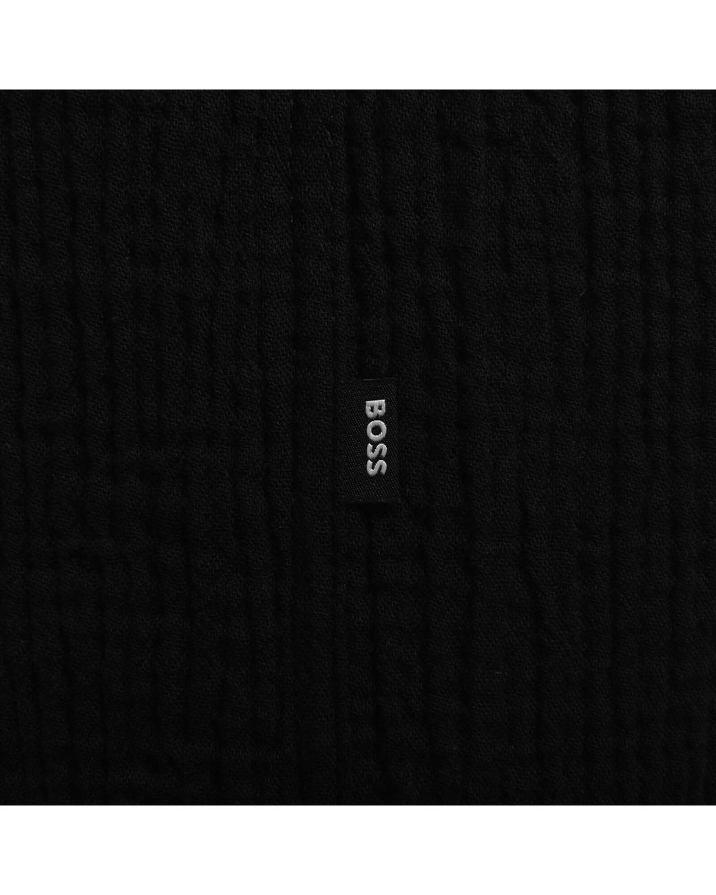 BOSS BUSINESS Black Boss Lars Short Sleeve Shirt for men