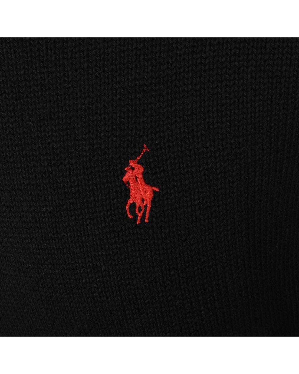 Ralph Lauren Black Crew Neck Knit Jumper for men