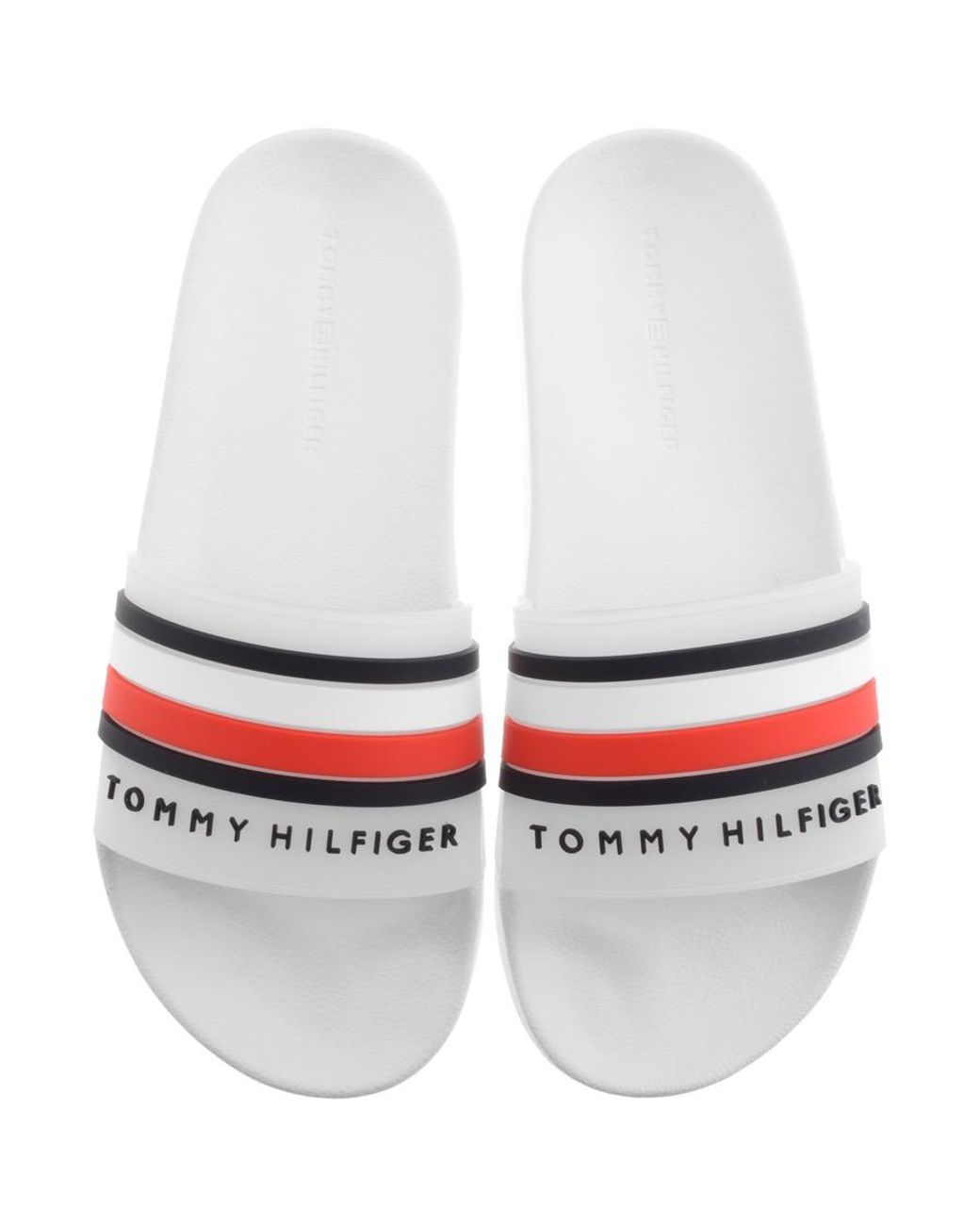 Tommy Hilfiger Rubber Pool Sliders in White for Men - Lyst