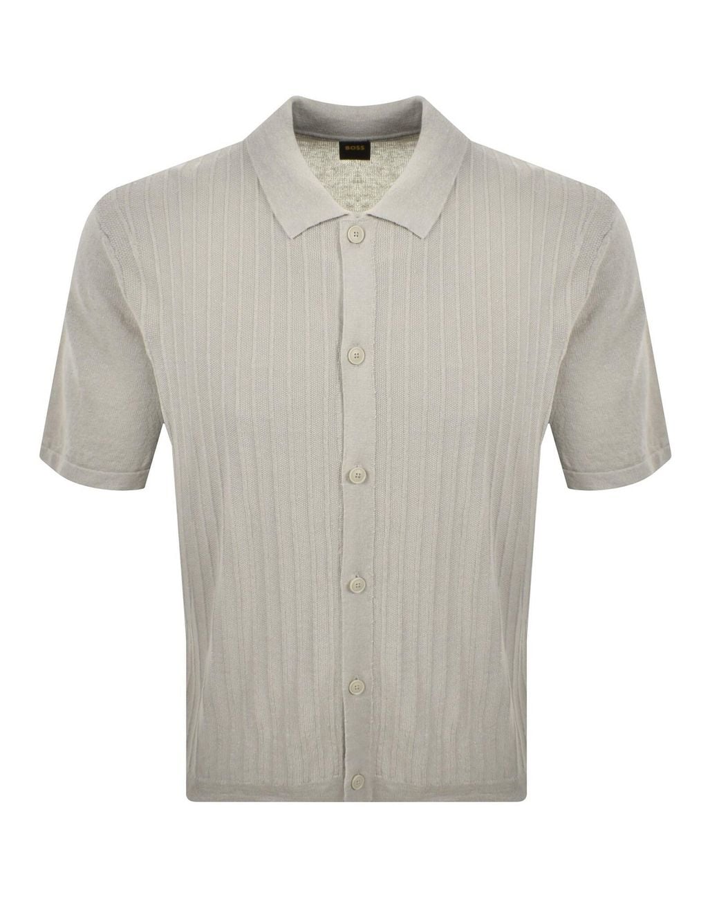 Boss Gray Boss Amicino Knit Polo T Shirt Open for men
