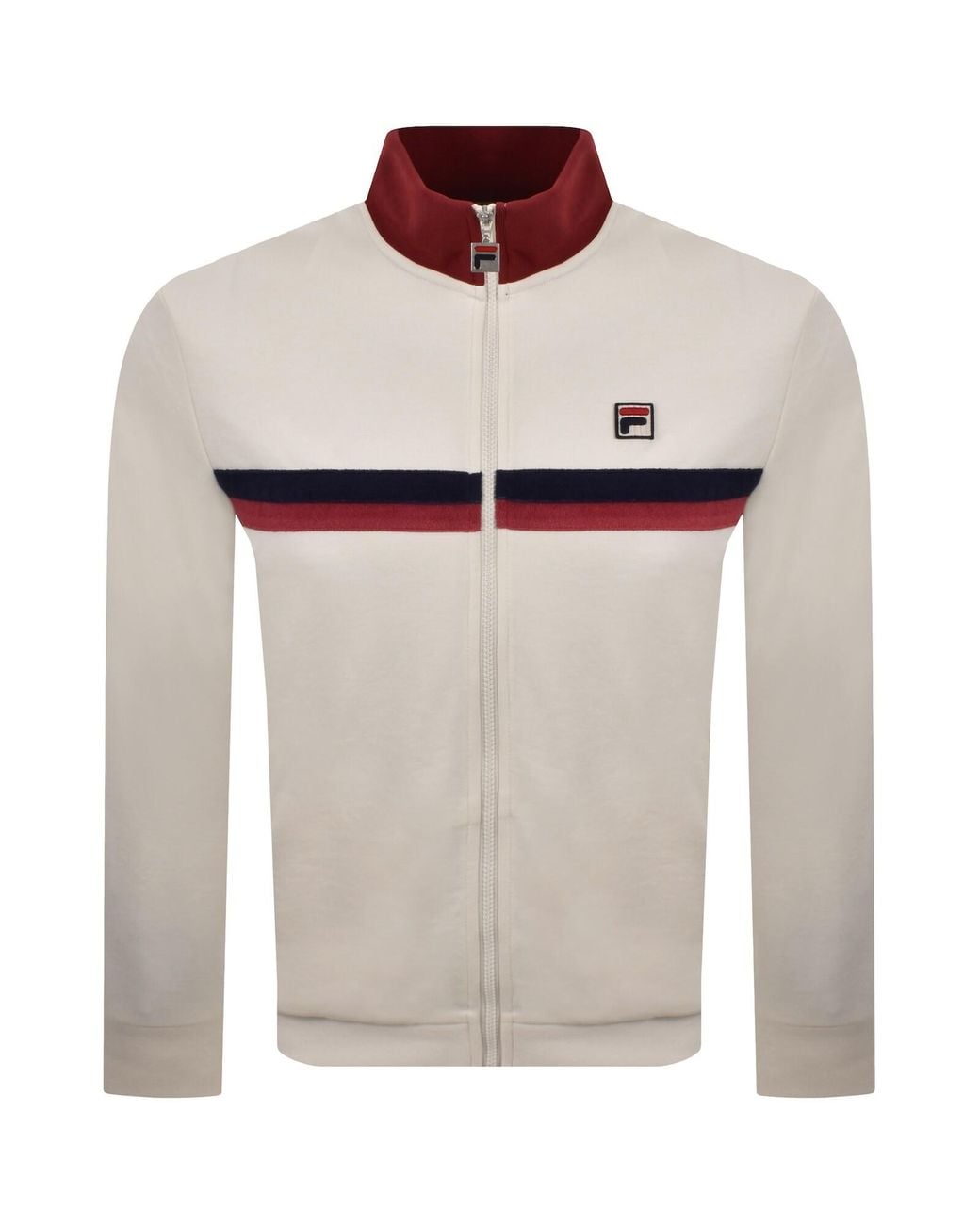 Fila White Fila Enrico Terry Stripe Track Top for men