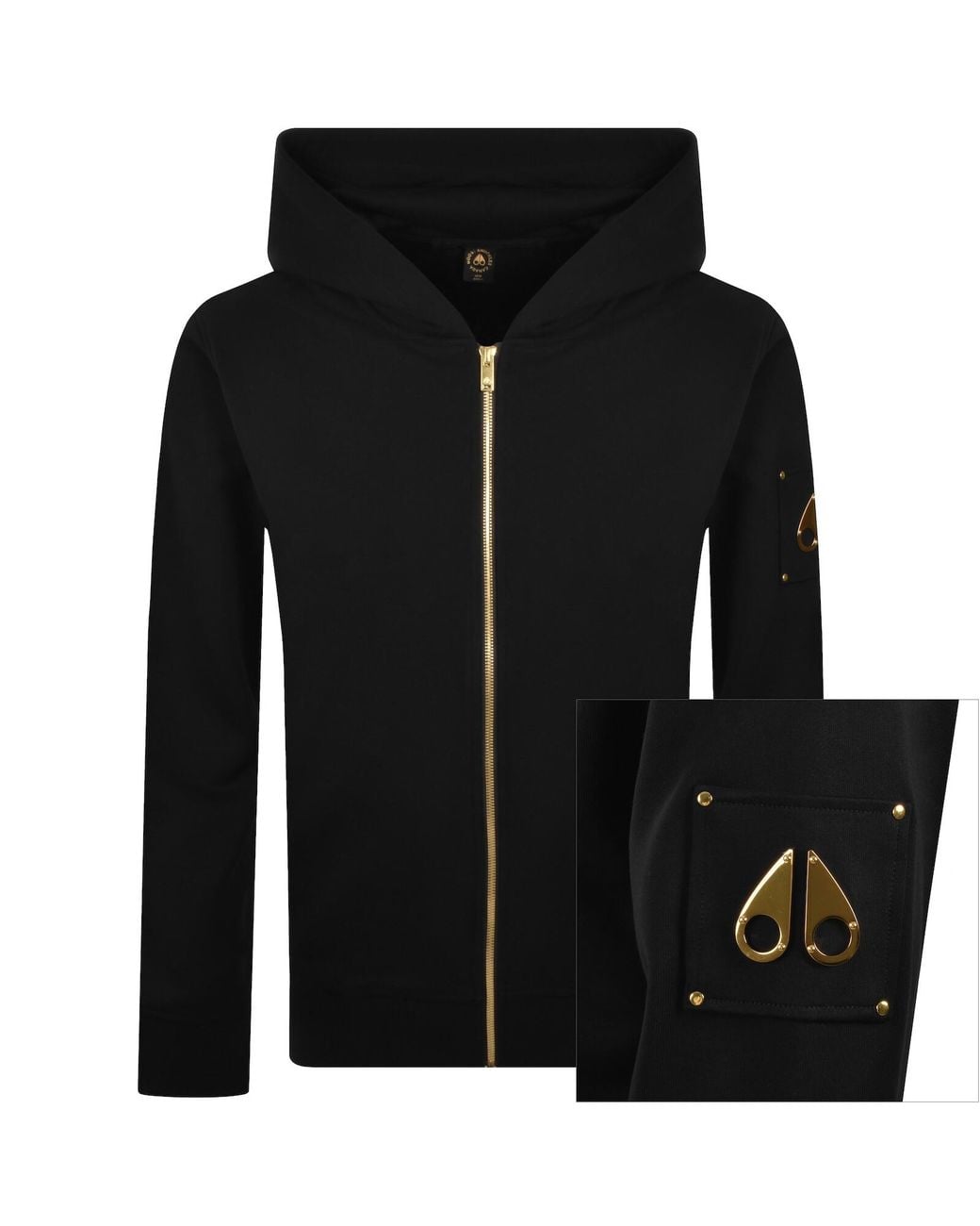 Moose Knuckles Black Snyder Zip Hoodie for men