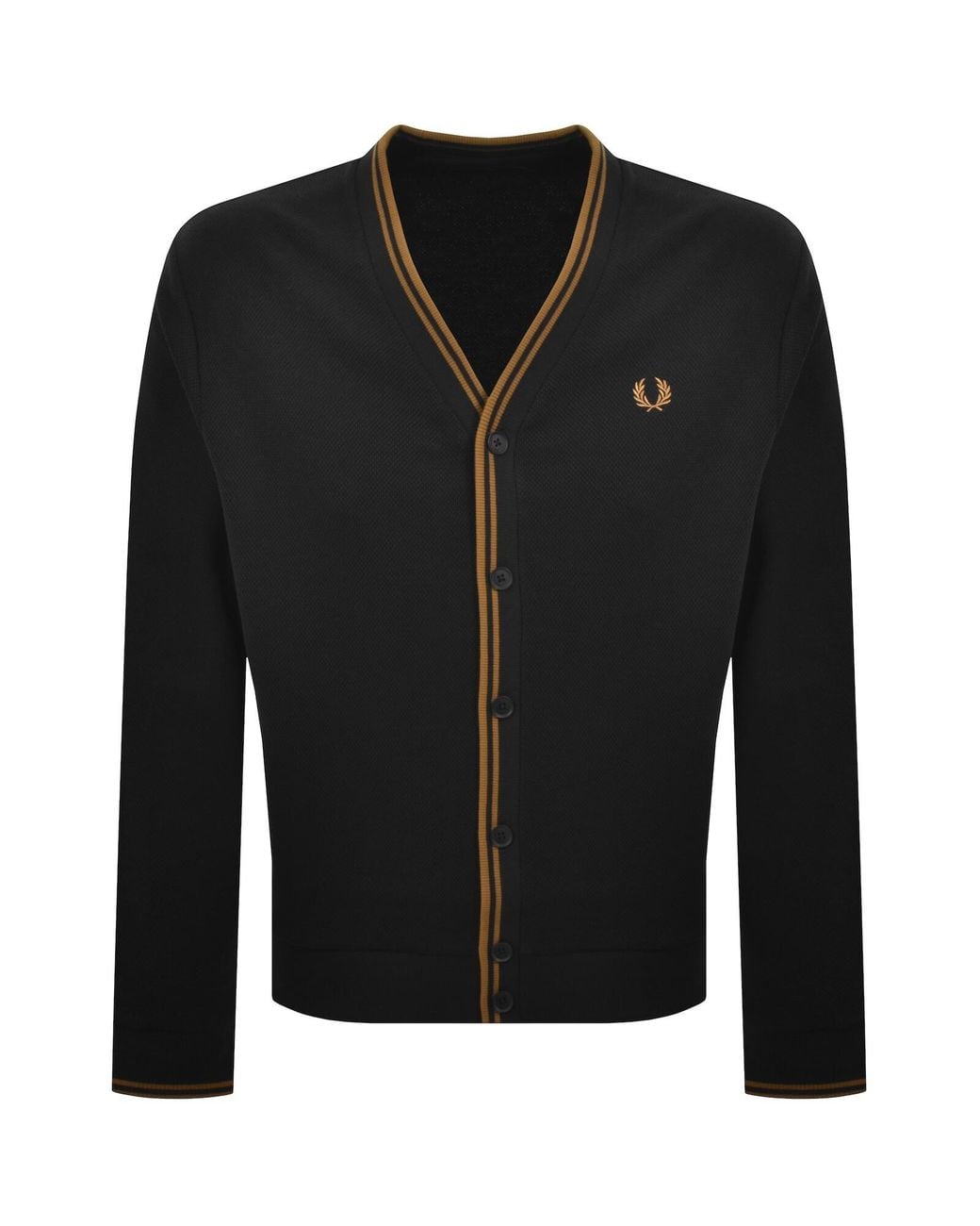 Fred Perry Black Tipped Pique Cardigan for men