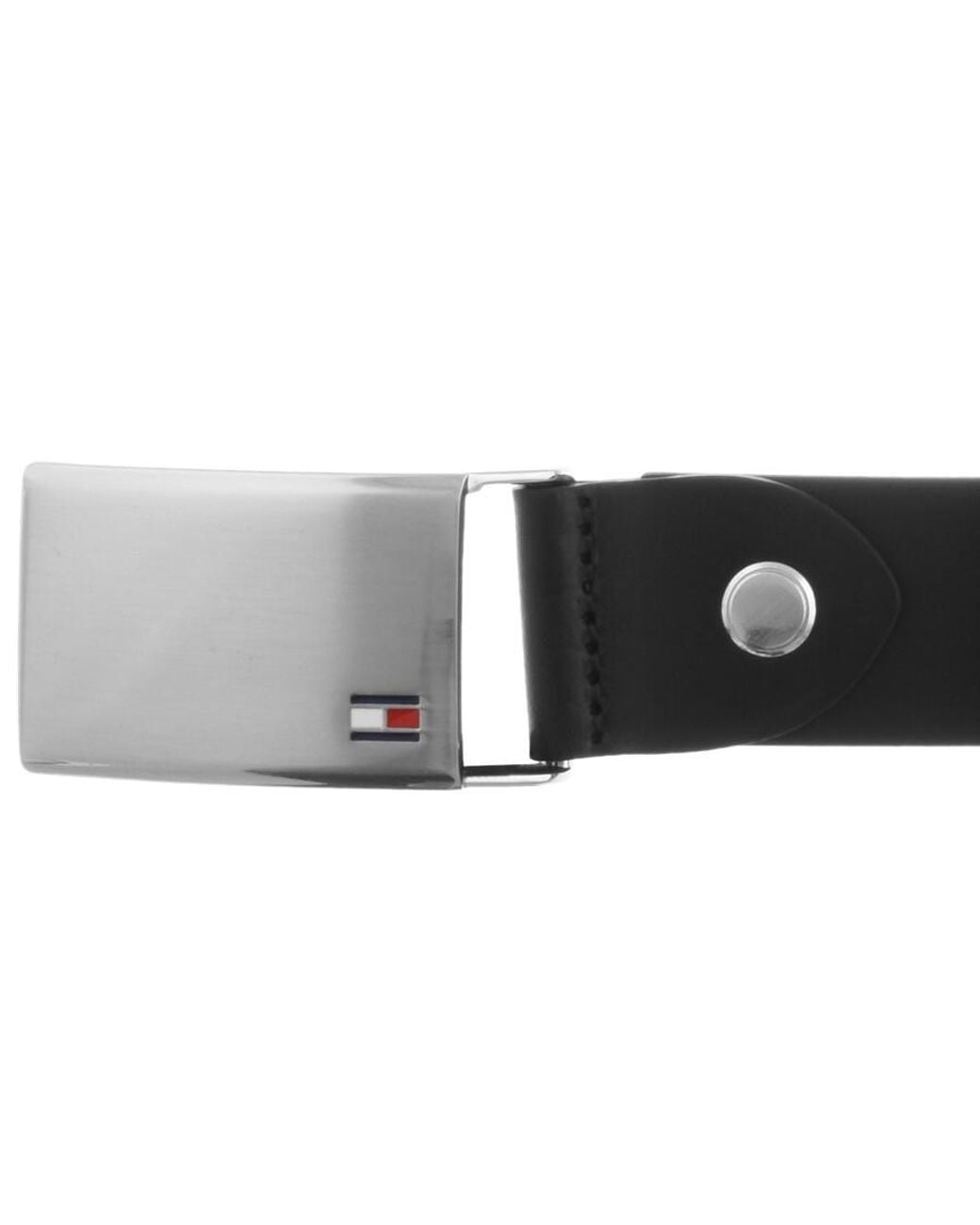 Tommy Hilfiger Black Adjustable Logo Plaque Belt for men
