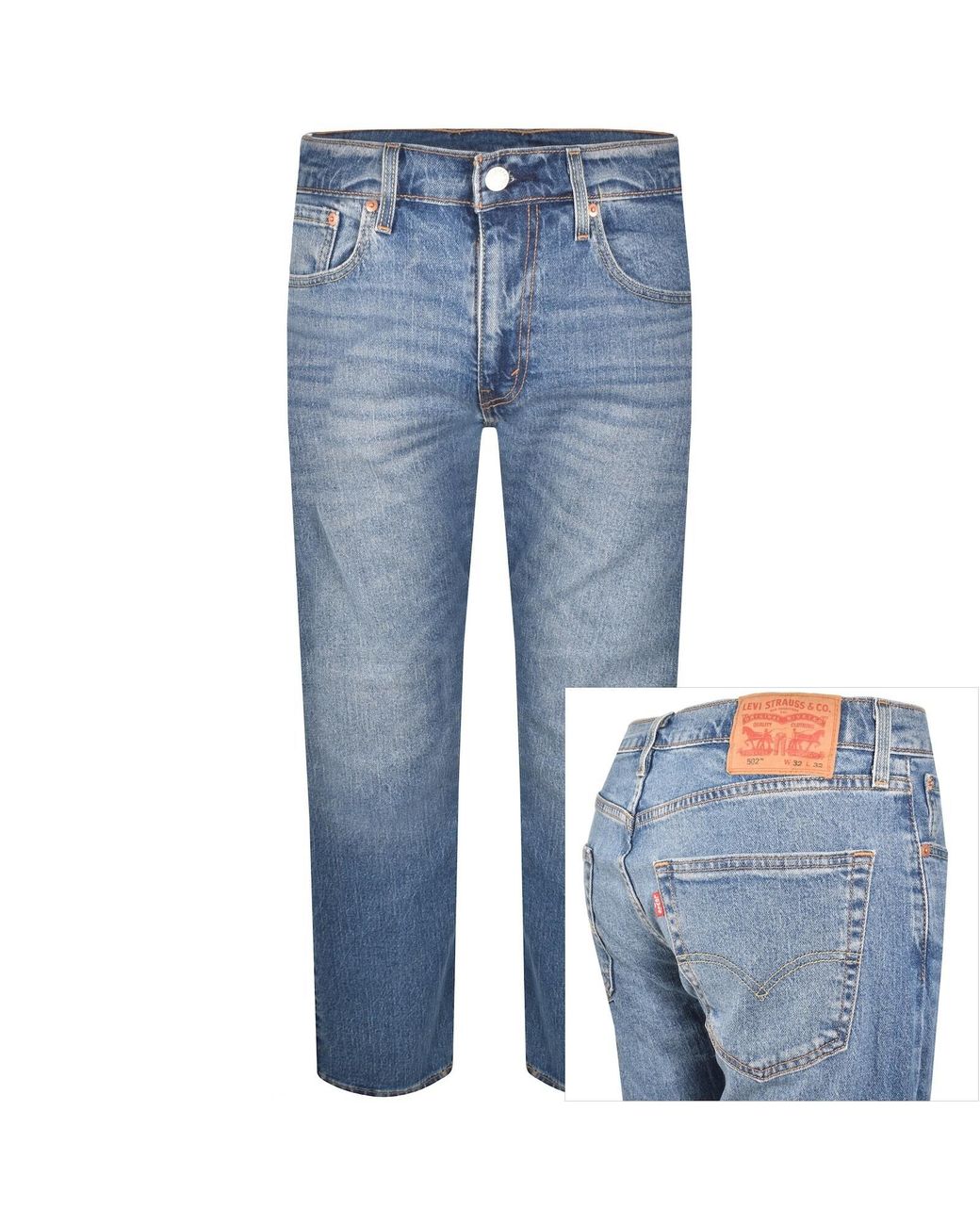 Levi's Blue 502 Tapered Light Wash Jeans for men