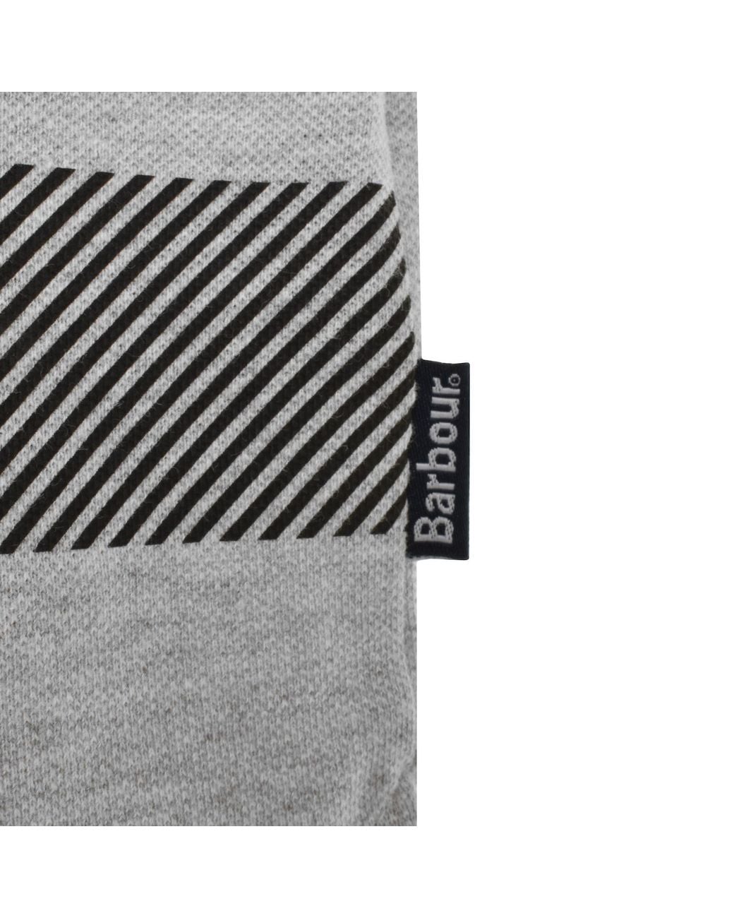 Barbour Gray Blaine Long Sleeve Polo T Shirt for men