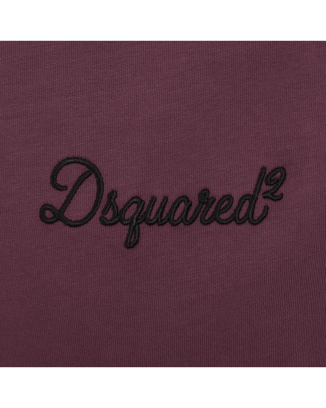 DSquared² Purple Signature Loose Fit T Shirt for men
