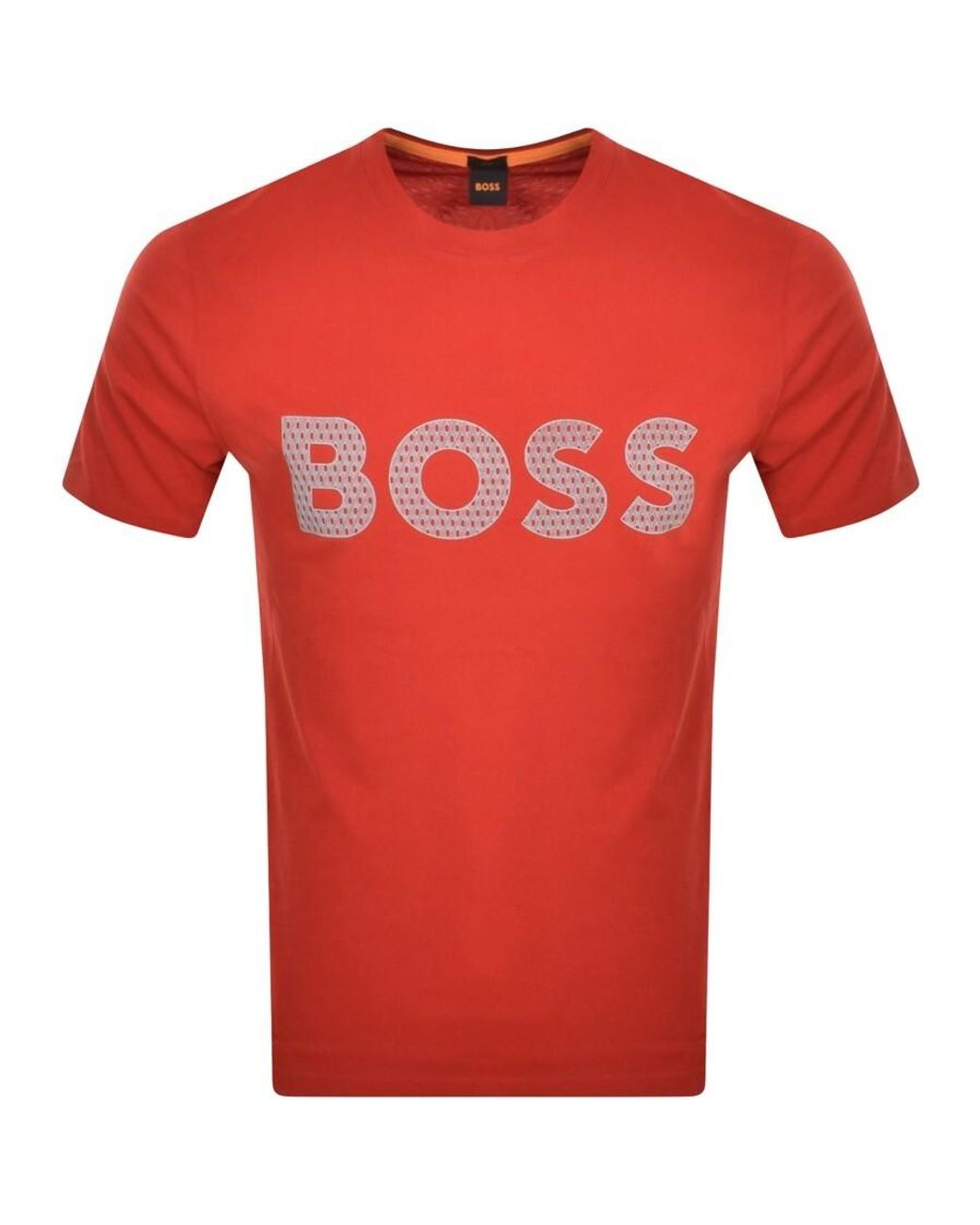 BOSS by HUGO Tee Boss Rete Logo Shirt in Red for Men | Lyst