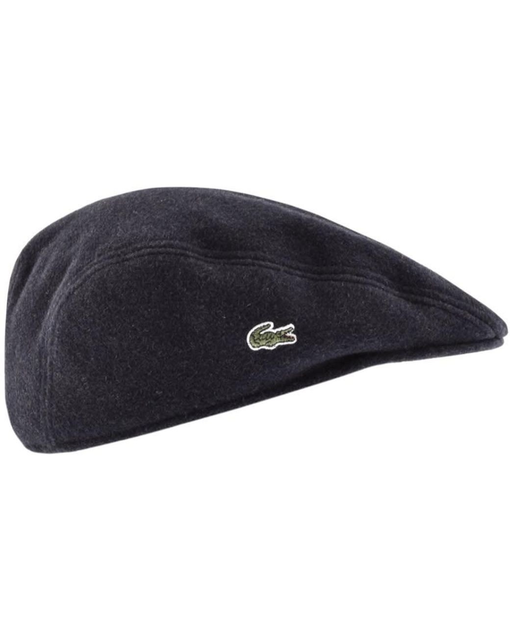 Lacoste Wool Flat Cap in Navy (Blue) for Men | Lyst UK