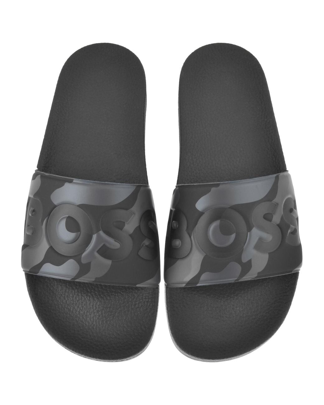 BOSS BUSINESS Black Boss Aryeh Sliders Medium Camo for men
