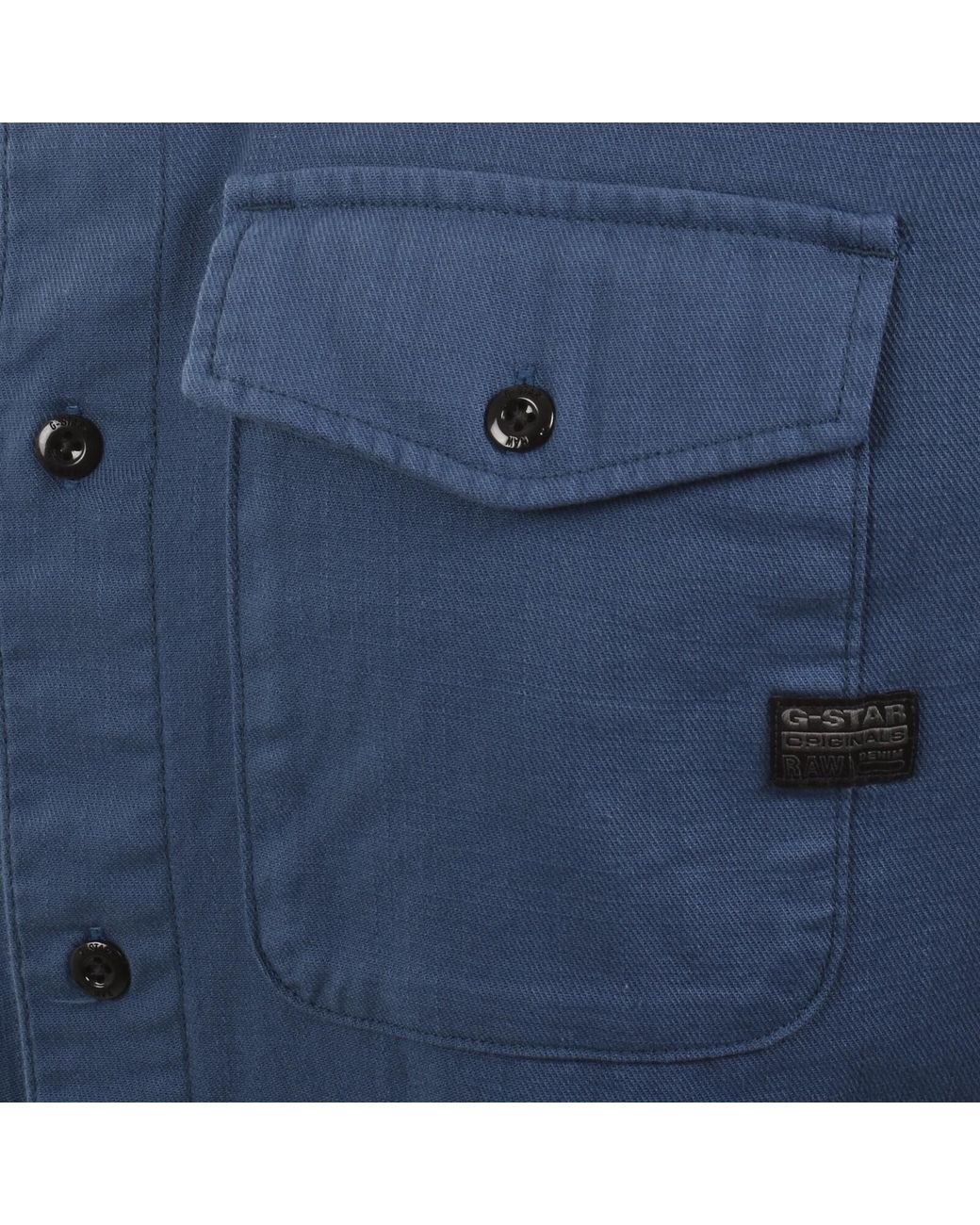 G-Star Blue G-Star Marine Slim Long Sleeved Shirt for men