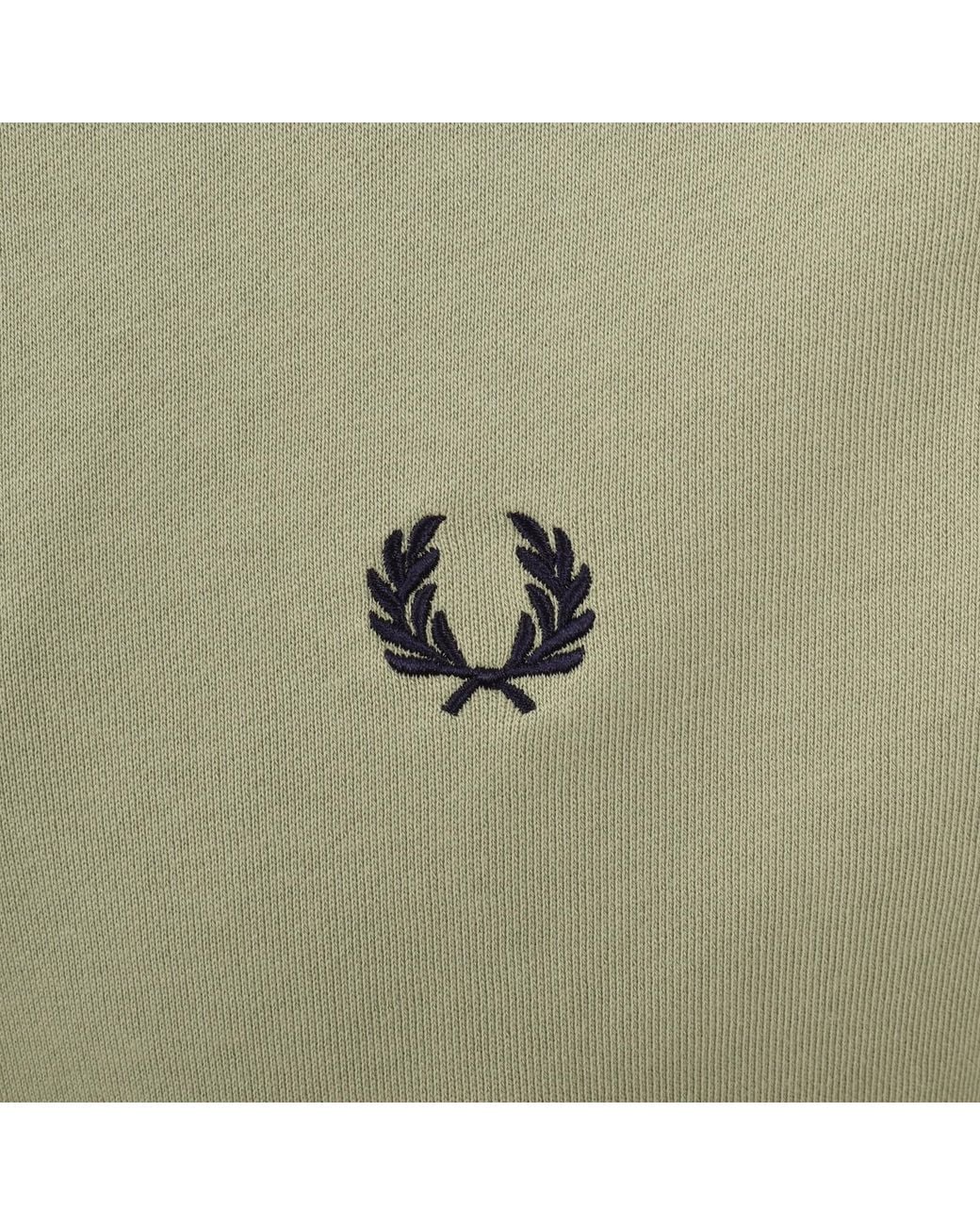 Fred Perry Green Half Zip Sweatshirt for men