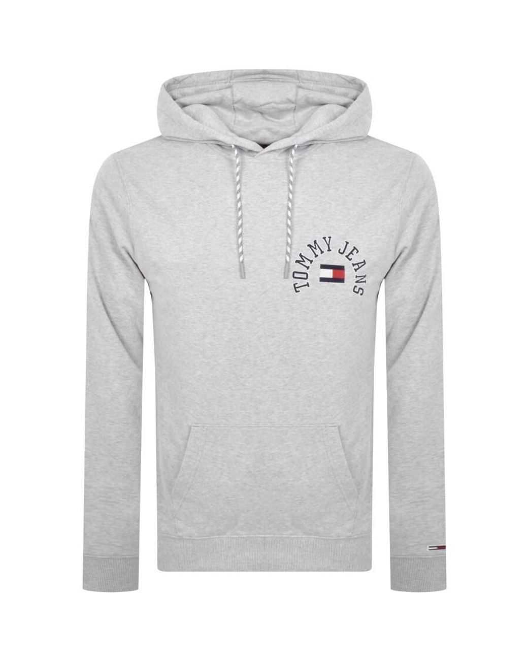 Tommy Hilfiger Arched Logo Hoodie in Gray for Men | Lyst