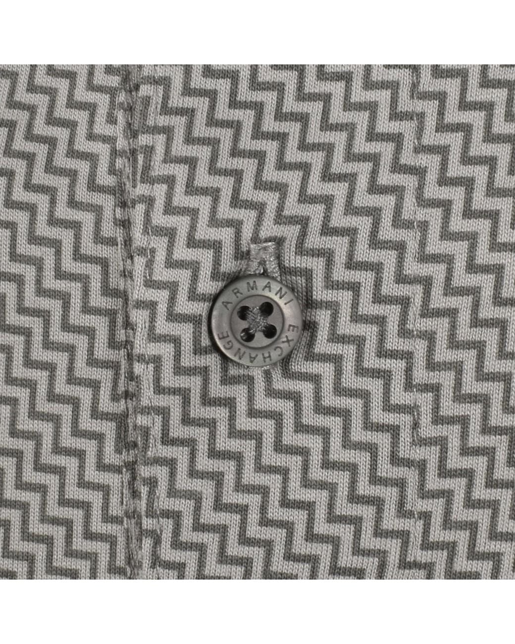 ARMANI EXCHANGE Gray Patterned Polo T Shirt for men