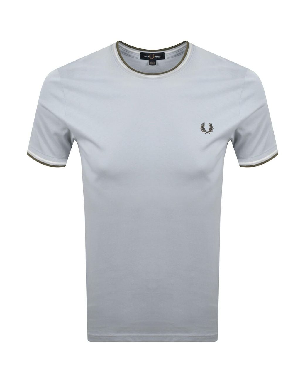 Fred Perry Gray Twin Tipped T Shirt for men