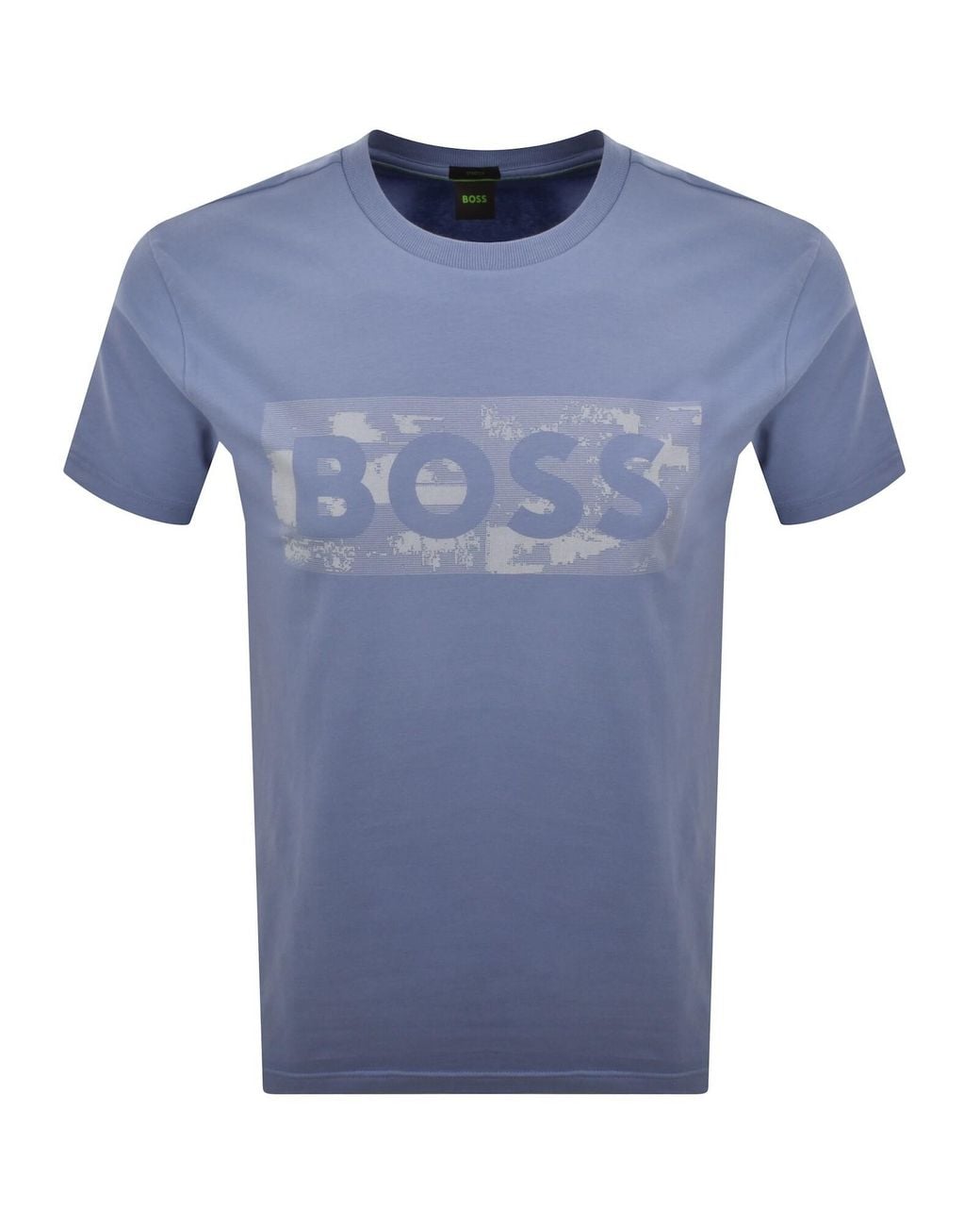 Boss Blue Boss Globe Logo T Shirt for men