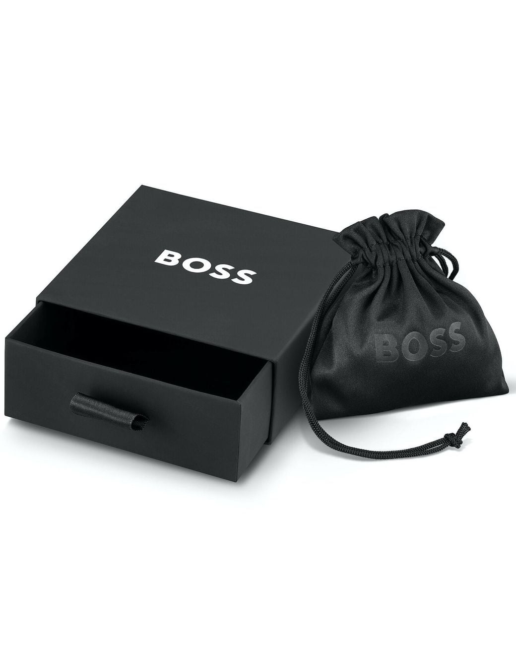 BOSS BUSINESS Black Boss Aresi Braided Leather Bracelet for men