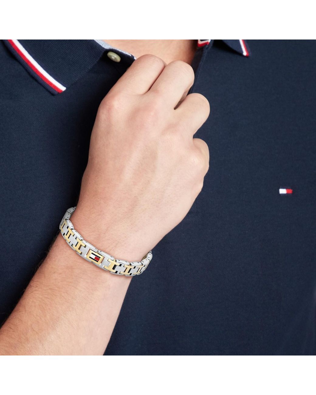 Tommy Hilfiger Metallic Two Tone Bracelet for men