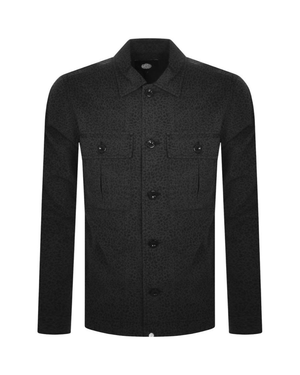 Pretty Green Cester Leopard Print Overshirt in Black for Men Lyst UK