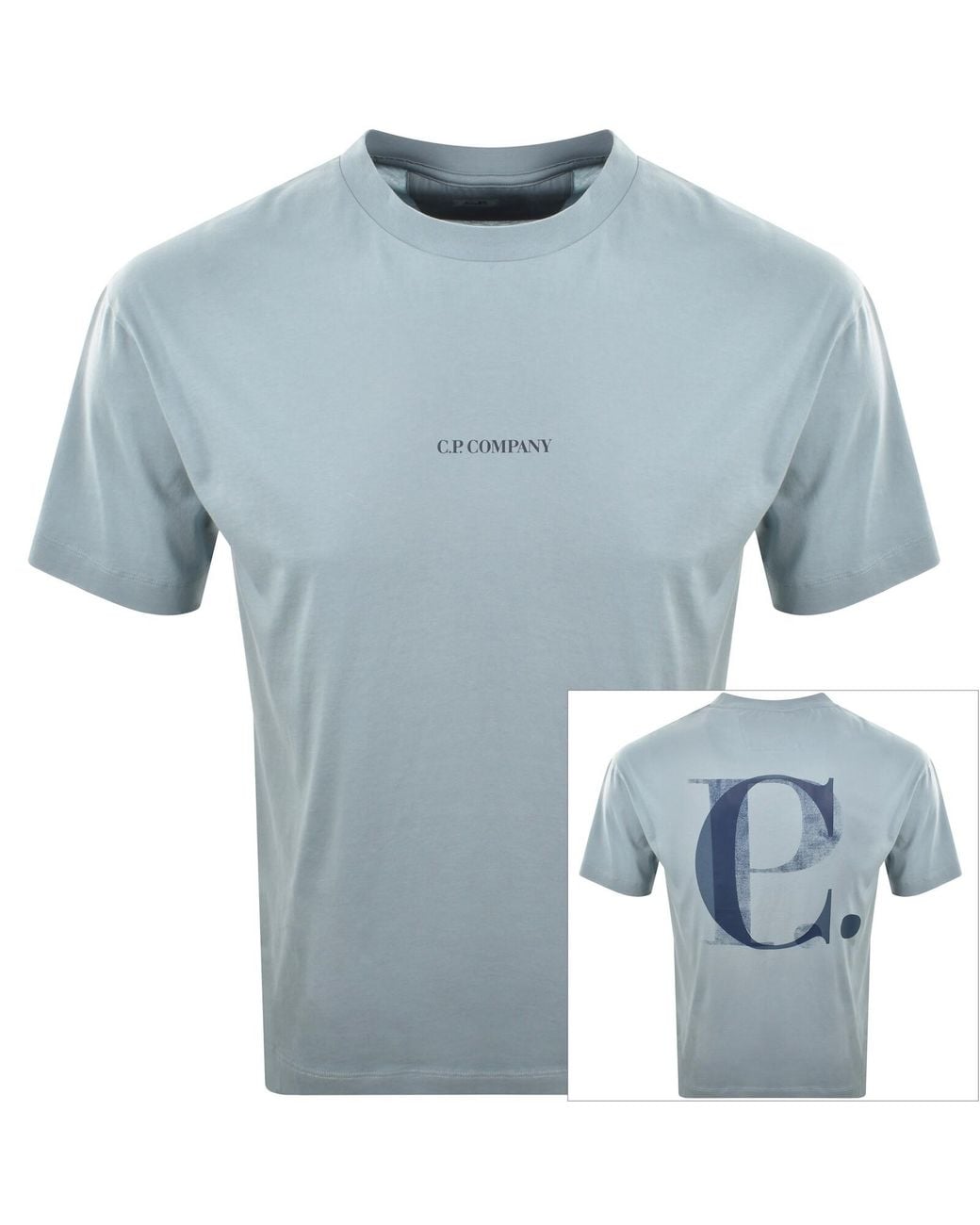 C P Company Blue Cp Company Logo T Shirt for men