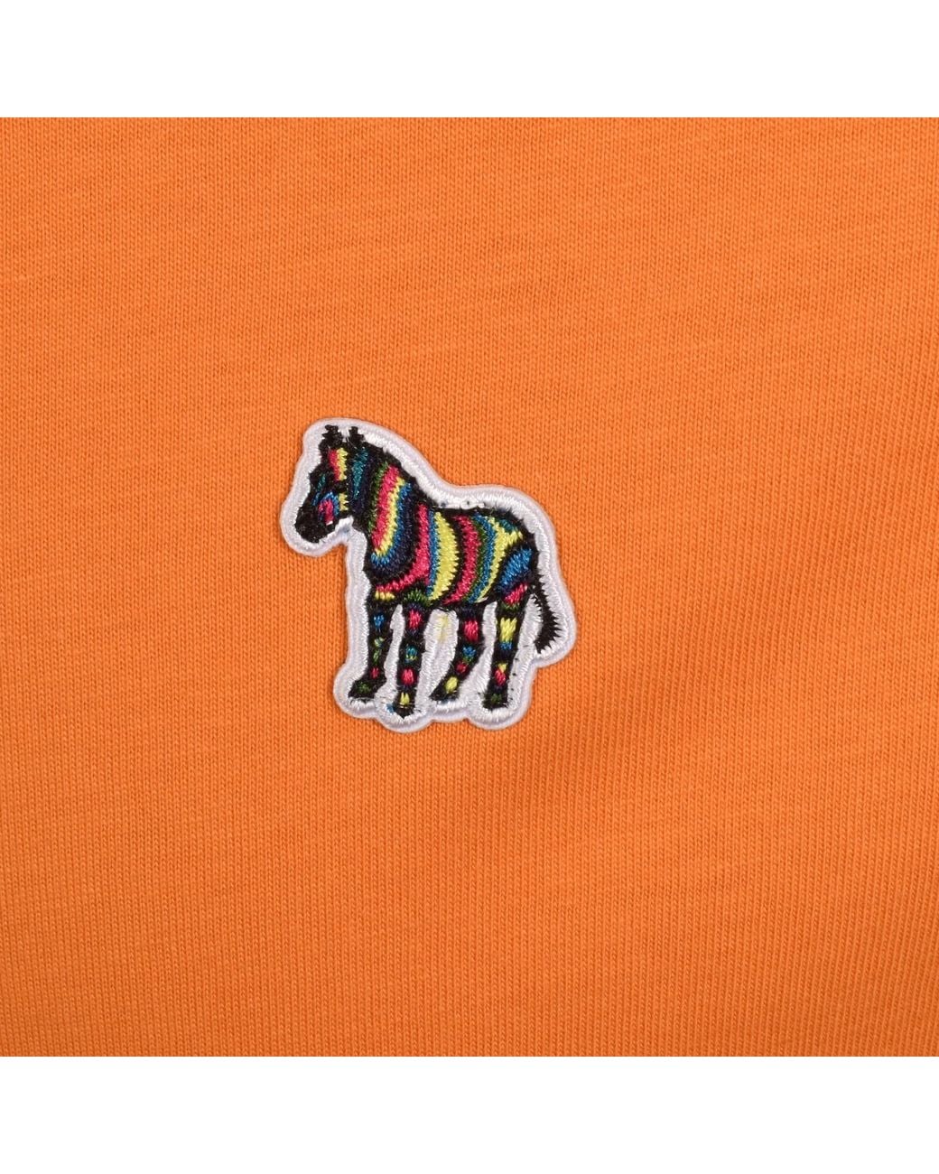 Paul Smith Orange Short Sleeve Zebra T Shirt for men