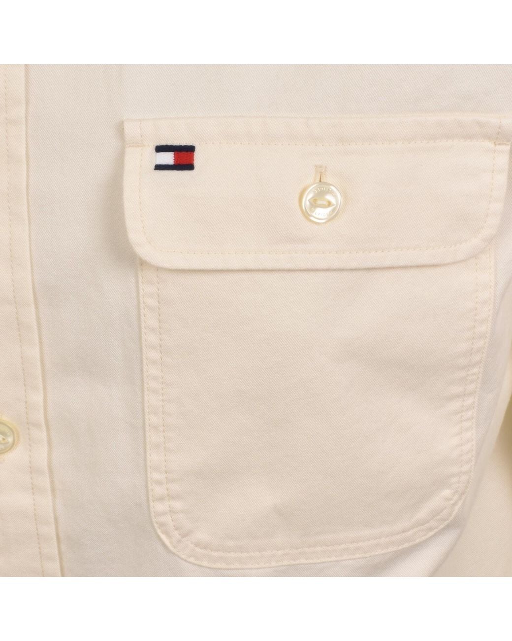 Tommy Hilfiger Natural Twill Overshirt Ivory for men