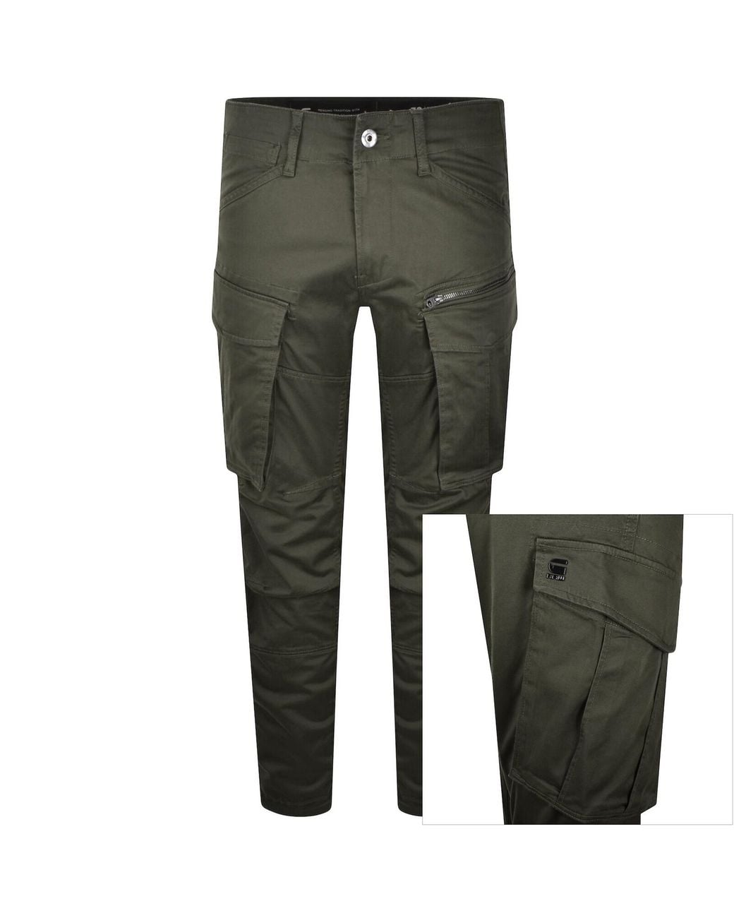 G-Star Green G-Star Rovic Tapered Cargo Trousers for men