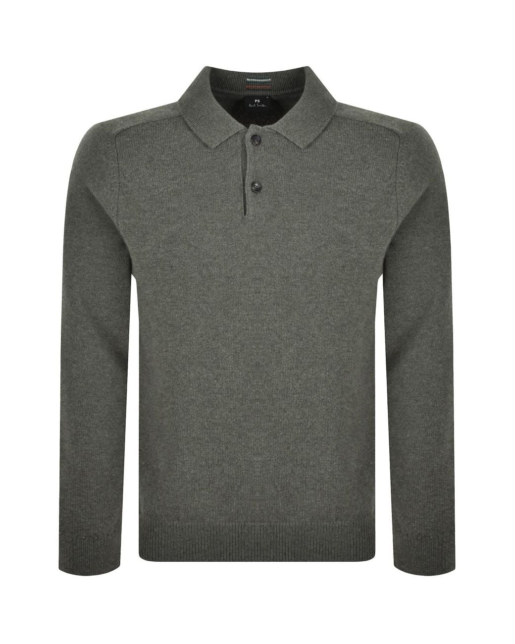 Paul Smith Green Long Sleeve Polo Jumper for men