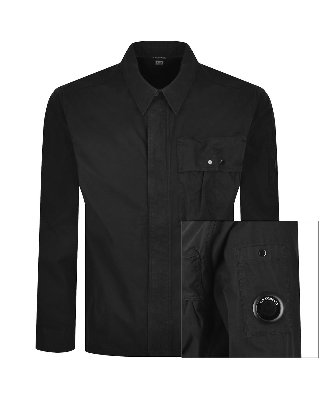 C P Company Black Cp Company Long Sleeve Shirt for men