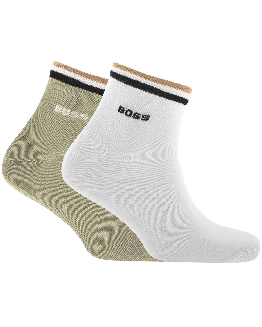 BOSS BUSINESS White Boss 2 Pack Ankle Socks for men