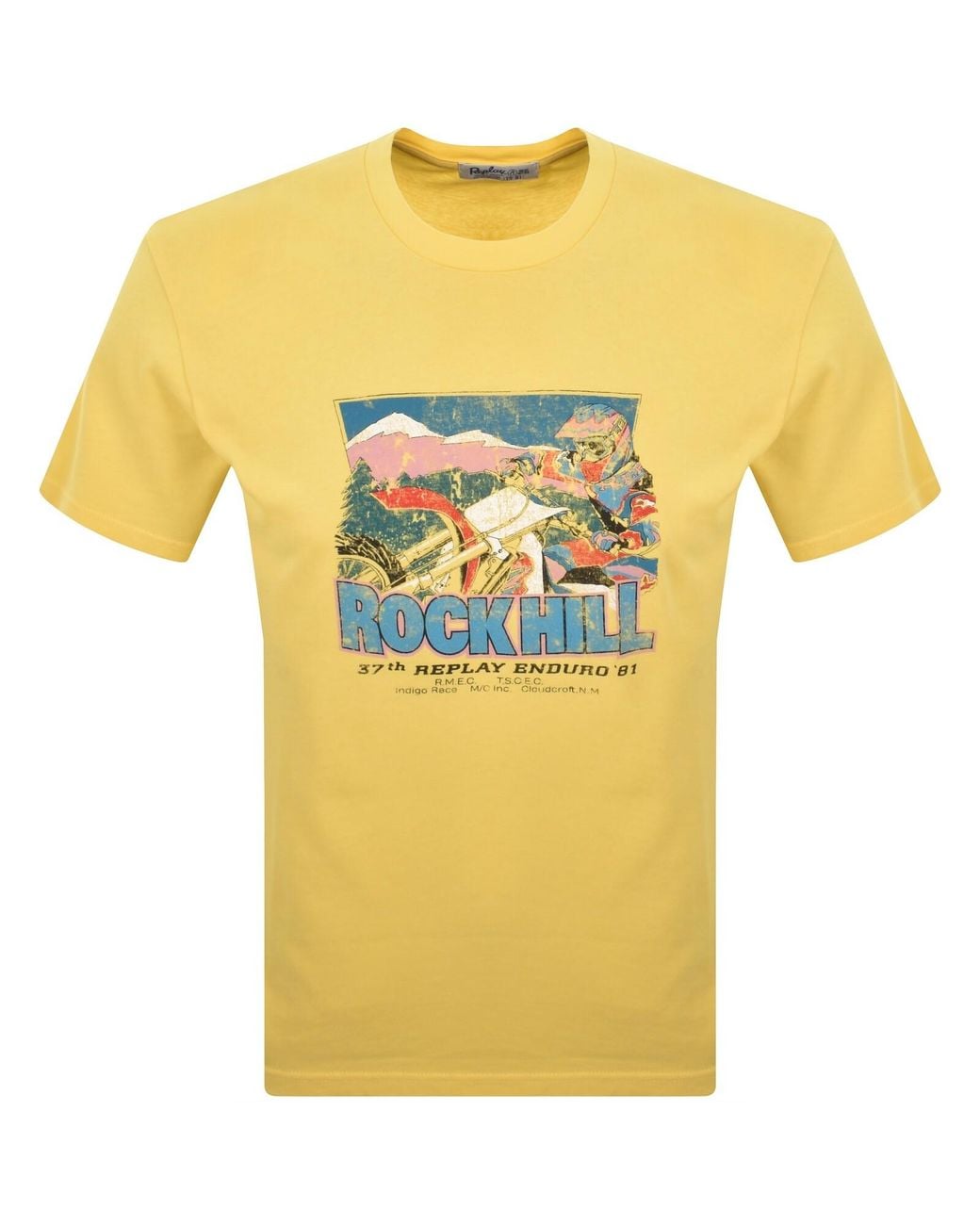 Replay Yellow Graphic T Shirt for men