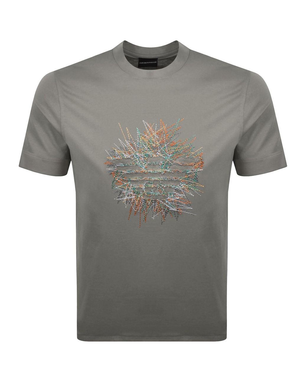 Armani Gray Emporio Logo T Shirt for men