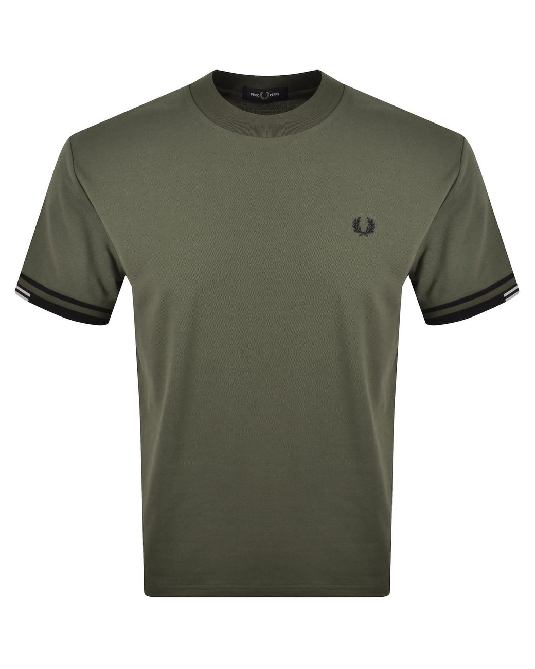 Fred Perry Green Tipped Cuff T Shirt for men