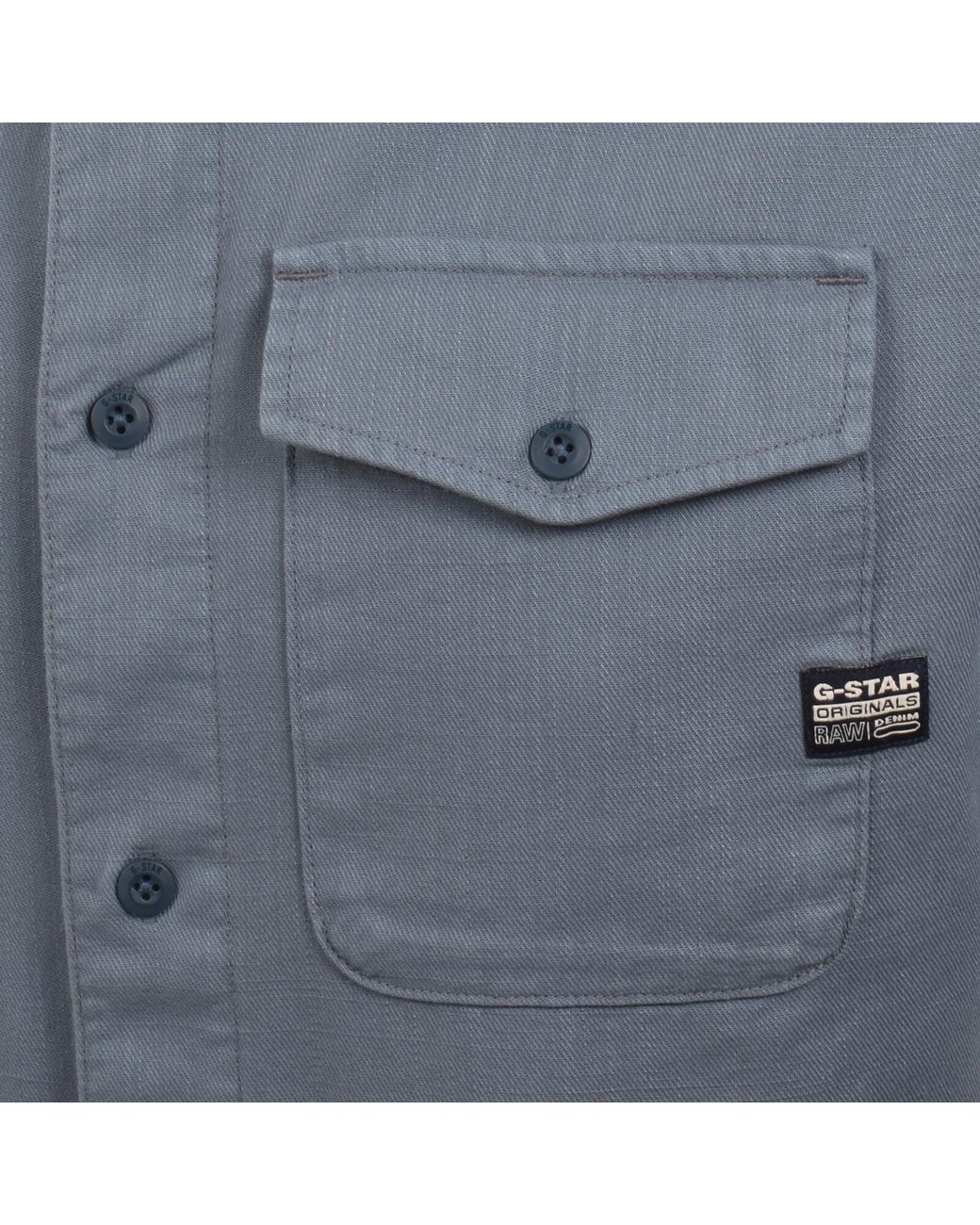 G-Star Blue G-Star Marine Slim Long Sleeved Shirt for men