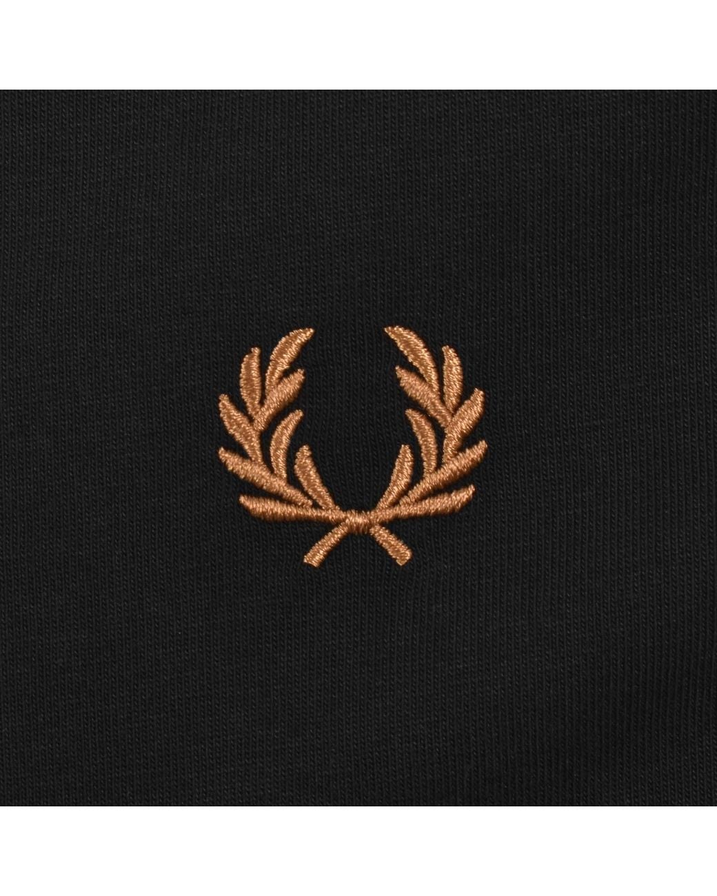 Fred Perry Black Mesh Cuff T Shirt for men