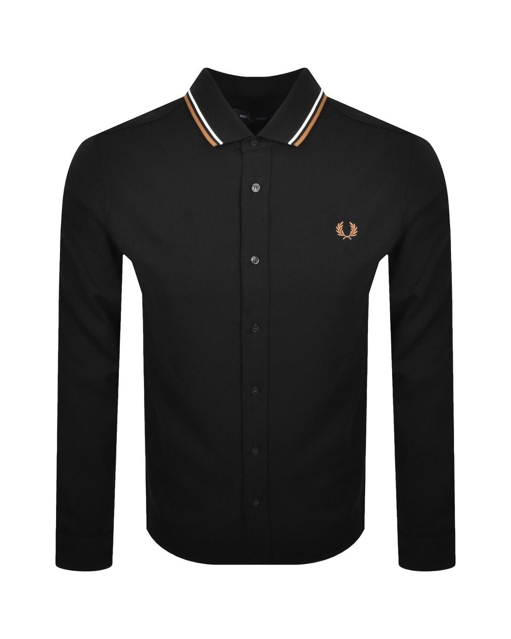 Fred Perry Black Pique Polo Collar Shirt for men